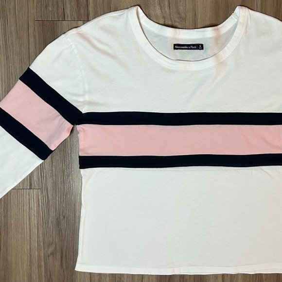 Vintage Y2K Abercrombie & Fitch Cropped Oversized Long Sleeve Tee - S - Picture 3 of 8